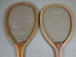 2 Antique 1800s Wooden Tennis Rackets William Read HJ Gray,  Sons Cambridge MA 2