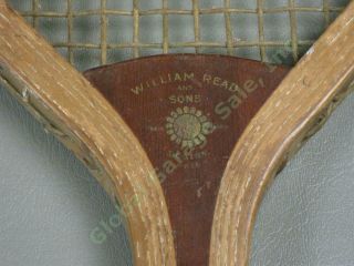 2 Antique 1800s Wooden Tennis Rackets William Read HJ Gray,  Sons Cambridge MA 3