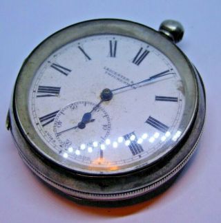 Antique 935 Grade Silver Key Operated Mechanical Pocket Watch Ref 18