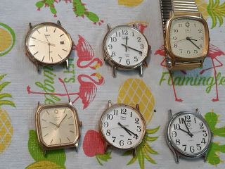 6 Vintage Timex Quartz Watches For Repair