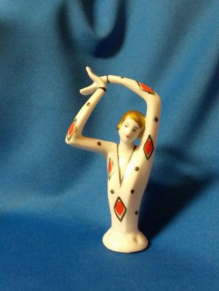 Antique German Art Deco Half Doll Harlequin For Norabi Only No Others