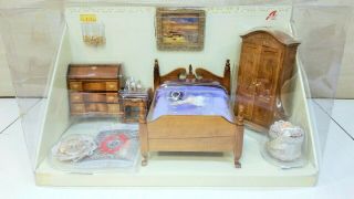 Doll House Furniture Vintage Style Bedroom Set 1:12 Scale