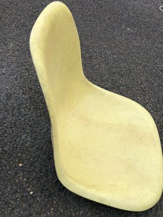 Lemon Pale Yellow Eames Herman Miller Fiberglass Side Chair Shell Scoop 2