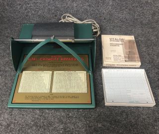 Vintage Mckesson Vital Capacity Apparatus Lung Test W/box Of Recording Charts
