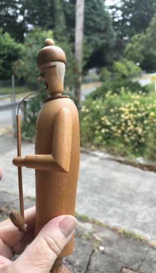 Vintage German Carved Incense Burner Tall Smoker Woods man Figure Folk Art cool 2