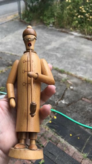 Vintage German Carved Incense Burner Tall Smoker Woods man Figure Folk Art cool 6