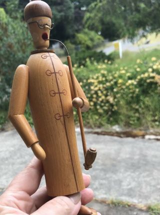 Vintage German Carved Incense Burner Tall Smoker Woods man Figure Folk Art cool 8