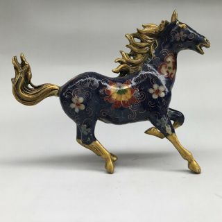 Chinese Ancient Cloisonne Statue Hand - Carved Horse Pentium Image