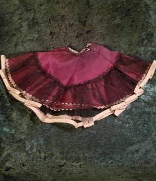 Vintage Burgundy Petticoat Slip For 20” Ideal Miss Revlon