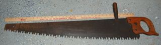Antique Logging Saw Disston Usa Warranted Superior Two Handle