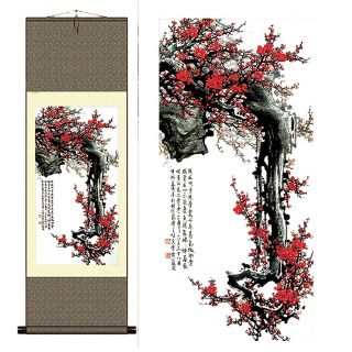Home Decor Chinese Silk Scroll Painting Mountains Painting " 铁骨丹心 " Decoration