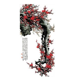 Home decor Chinese silk scroll painting Mountains painting 