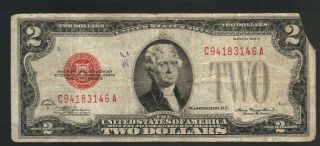 $2 Dollar 1928d Red Seal Antique Legal Tender Note Paper Money Us Bill Currency1