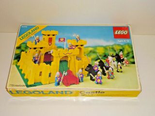 Vintage 1981 Legoland Yellow Castle System 6075 W/ Box - Incomplete