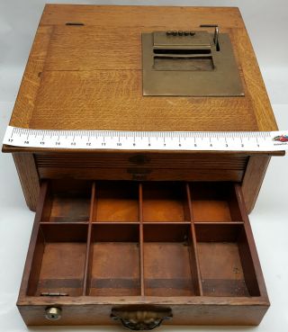 Old Counter Top Oak Wood National Cash Register 200 Loaded With Brass Components