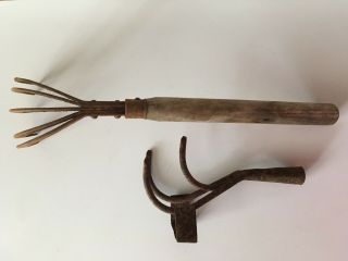 Antique Vintage Garden Hand Tools Rake
