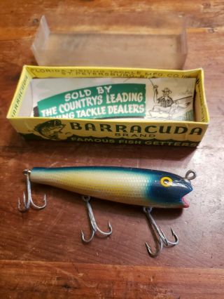 Vintage Baracuda Darter W/box - Florida Porter Eger Fishing Tackle Lure