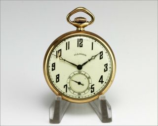 Runs Antique - 1926 Illinois 17j 12s Gr.  405 Dueber 10k Case - Pocket Watch