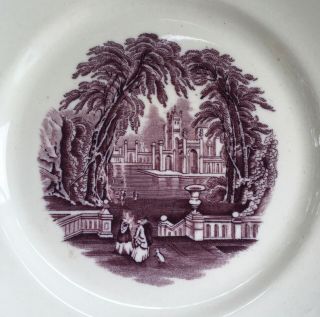 Antique Mason ' s Mulberry/Purple Transfer Ware Plate,  Vista - England 2