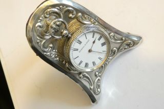Ladies Antique Birmingham Hallmarked Silver Pocket Watch & Stand 1887.