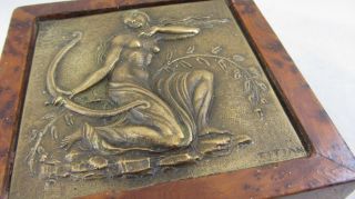 Gilt Bronze Box Diana Greek Goddess Of Hunt Titian Provenance Grand Hotel Rome