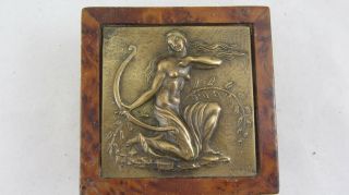 Gilt Bronze Box Diana Greek Goddess of Hunt Titian Provenance Grand Hotel Rome 2