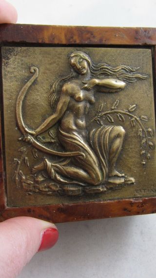 Gilt Bronze Box Diana Greek Goddess of Hunt Titian Provenance Grand Hotel Rome 7