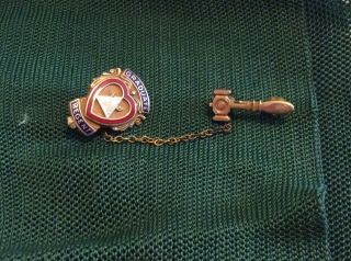 Loyal Order Of Moose Lodge 2 - Piece Lapel Pin Graduate Regent Gold Filled Antique