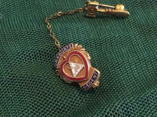 Loyal Order of Moose Lodge 2 - piece Lapel Pin GRADUATE REGENT gold filled Antique 2