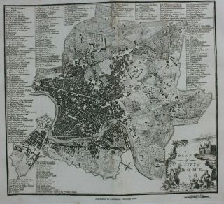 Rome,  Roma Antique City Plan / Map,  Andrews,  Stockdale,  1800