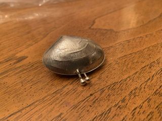 DECORATIVE VINTAGE SPANISH STERLING SILVER 925 PILL SNUFF BOX SHELL. 3