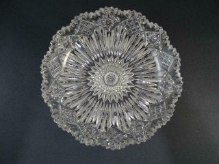 Antique Cut Glass Crystal 8 " Wide Sunburst Sun Ray Vintage Unsigned Victorian