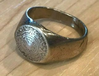 Antique Vintage Mens Sterling Silver 925 Mexico Ring 12.  44gr