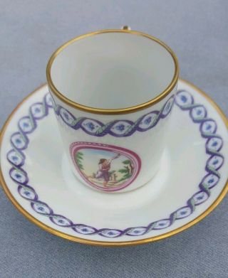 Lovely Richard Ginori Pittoria Italy Porcelain Demitasse Cup And Saucer