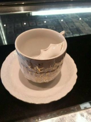 Vintage German Fine Porcelain Mustache Tea Cup/saucer.