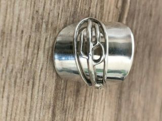 Sterling Silver Antique Spoon Ring Cactus Size 7.  25