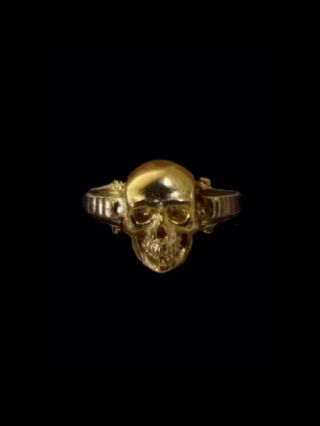 God Dna - Freemason Momento Mori Mysticism - 18k Gold Skull Antique Ring