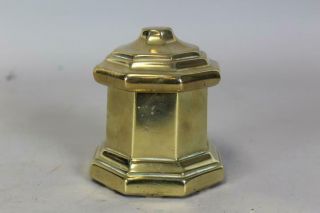 Rare Late 17th Or Early 18th C English Brass Covered Tobacco Jar Bold Design