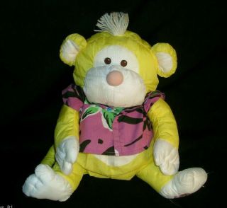 Vintage Fisher Price Puffalump 1987 Baby Monkey Stuffed Animal Plush Yellow Rare