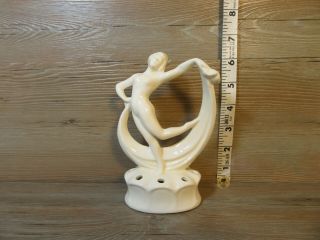 Art Deco Art Pottery Nude Woman With Scarf Flower Frog