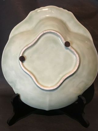 Antique Chinese Famille Rose Celadon Glazed Porcelain Dish Shallow Bowl 8