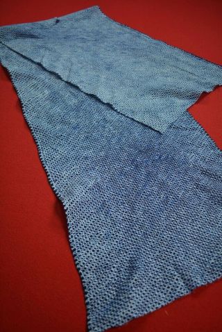 Ah59/65 Vintage Japanese Fabric Cotton Antique Boro Indigo Blue Shibori 59.  4 "