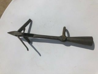 English Antique Victorian Brass Spear Foldable Type Boat Anchor C1880