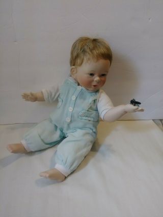Ashton Drake Galleries Porcelain Blond Boy Doll - Andrew Battery Op Blinking Bee