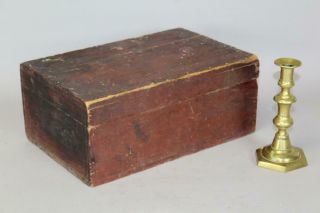 19th C Document Or Storage Box In Great Untouched Red Paint