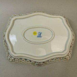 ANTIQUE DRESDEN FINELY HAND PAINTED GILDED & PIERCED PORCELAIN DISH 3