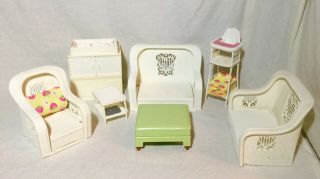 Vintage Barbie Dream Wicker Furniture Living Room Set,  Mattel.  99 Start