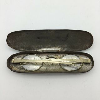 Antique Spectacles Antique Eyeglasses Silver? Eye Glasses Spectacle Case 19th C 6