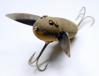 Vintage Heddon Musky Crazy Crawler Mouse Fishing Lure Bait Donaly Clips