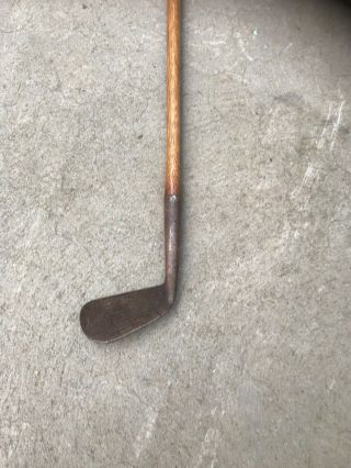 VINTAGE ANTIQUE GOLF CLUB HICKORY LEVIATHAN SPECIAL MASHIE L IRON ST ANDREWS 2